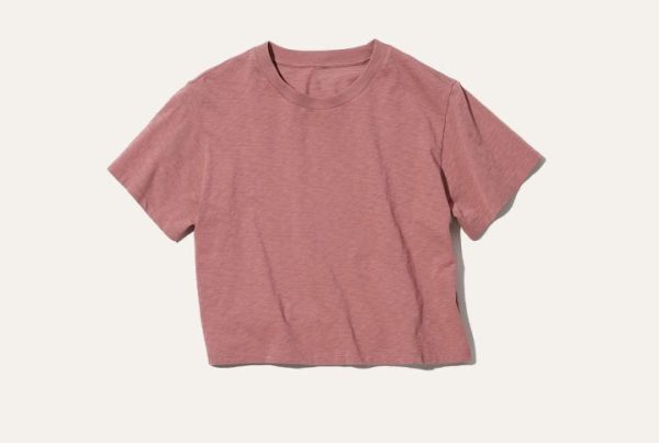 Ribbed Cropped Short Sleeve T-Shirt