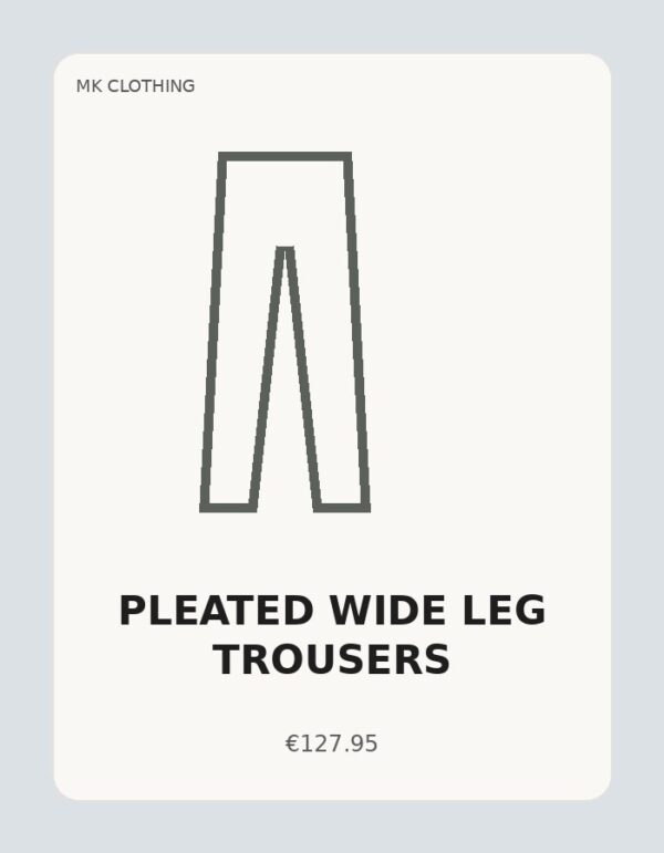 Pleated Wide Leg Trousers
