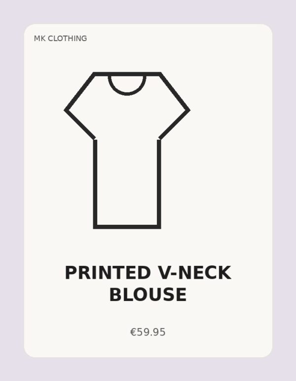 Printed V-Neck Blouse