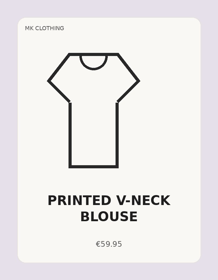 Printed V-Neck Blouse